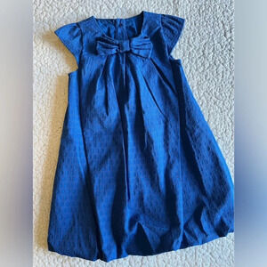 Gymboree dress, royal blue. Textured fabric, front bow. Size 4T